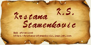 Krstana Stamenković vizit kartica